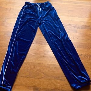 Vibrant Blue Velour Pants